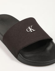 Calvin Klein Miami Slide Monogram Hardware en noir