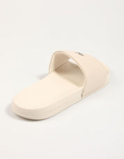 Chanclas Calvin Klein Miami Slide Monogramm Hardware in Farbe Beige