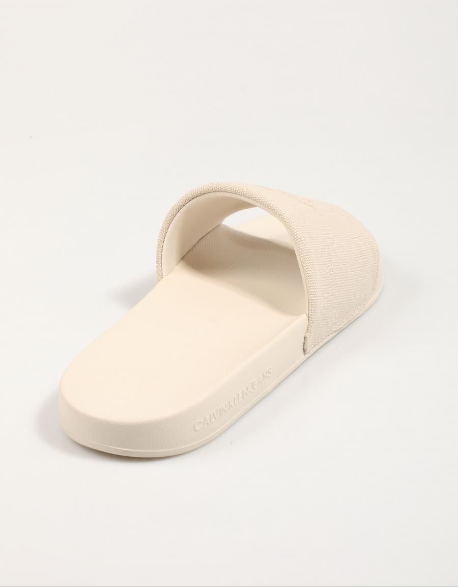 CHANCLAS CALVIN KLEIN MIAMI SLIDE MONOGRAM WN en color Beige