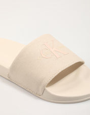 CHANCLAS CALVIN KLEIN MIAMI SLIDE MONOGRAM WN en color Beige