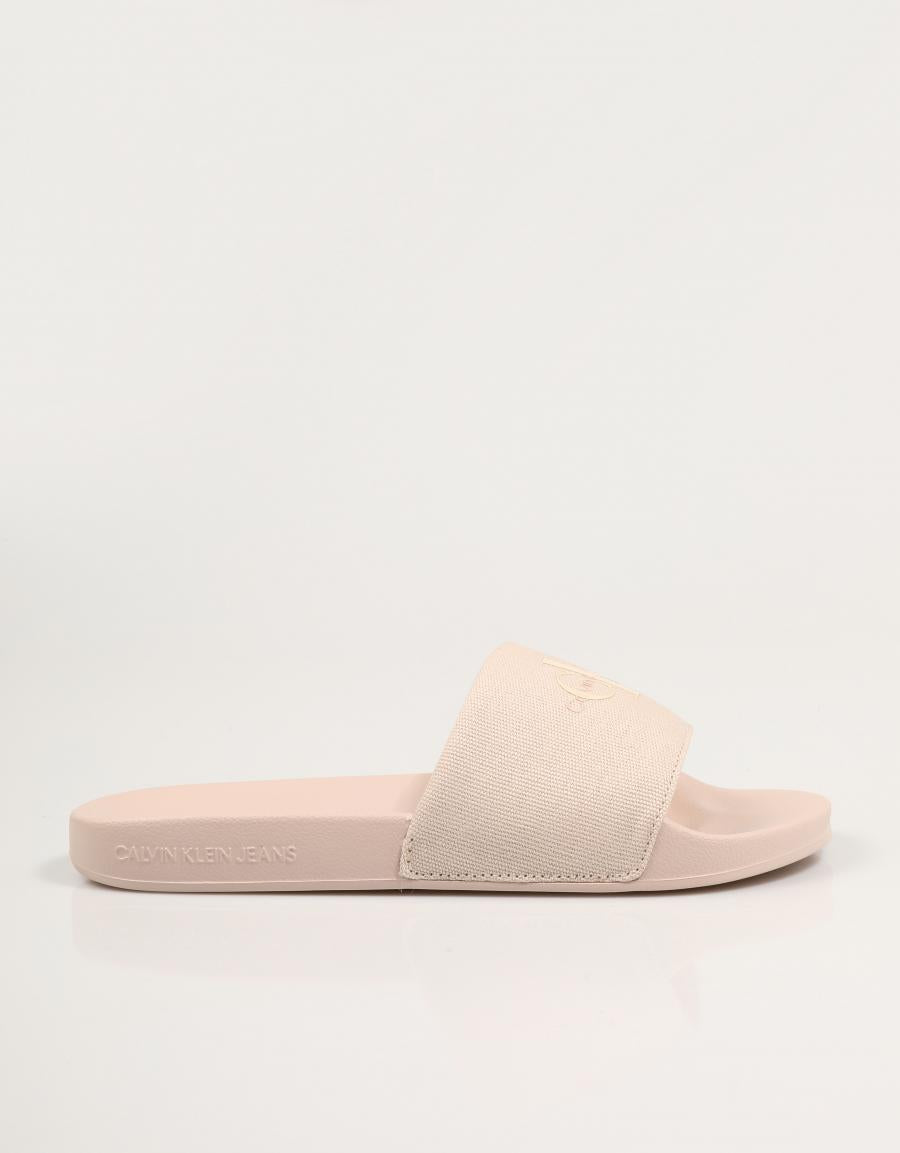 Chanclas Calvin Klein Miami Slide Monogram Wn en couleur Rosa