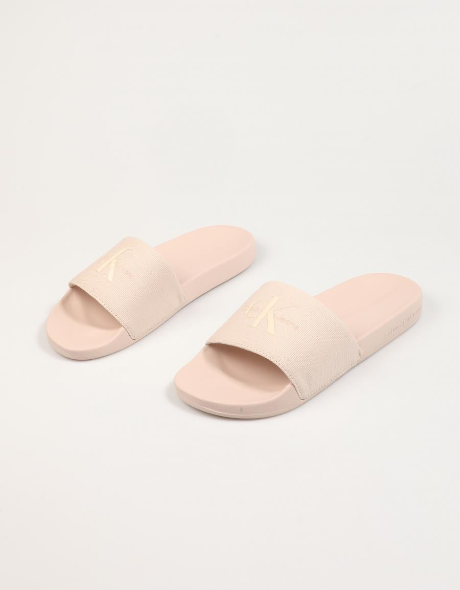 Chanclas Calvin Klein Miami Slide Monogram Wn en couleur Rosa