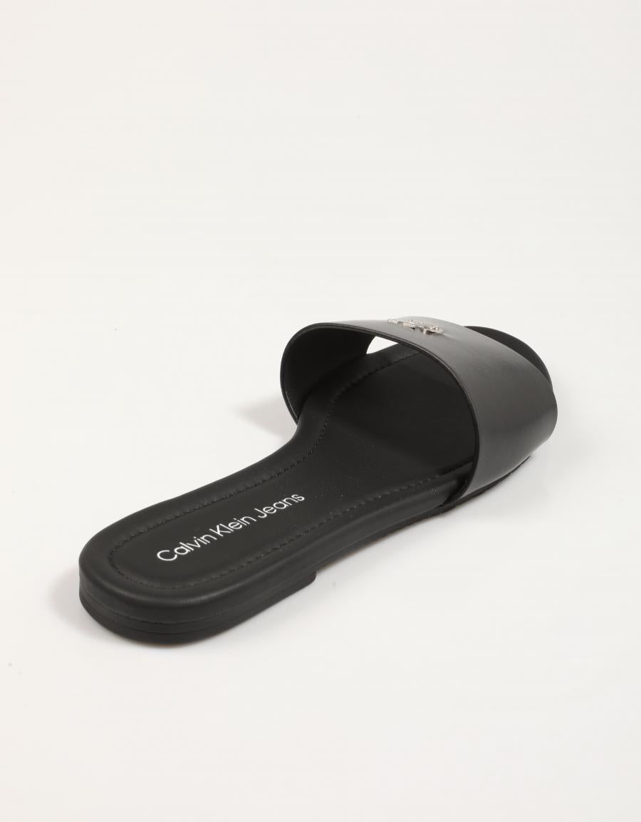 SANDALIAS CALVIN KLEIN SAN PAULO FLAT SANDAL SLIDE MG en color Negro