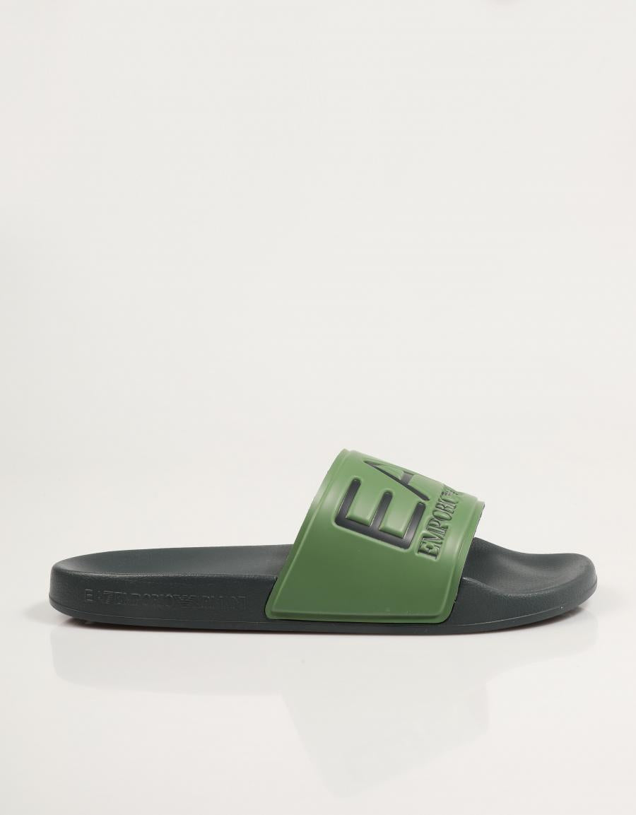 CHANCLAS ARMANI EA7 SLIPPER X000108 AF15118 en color Kaki
