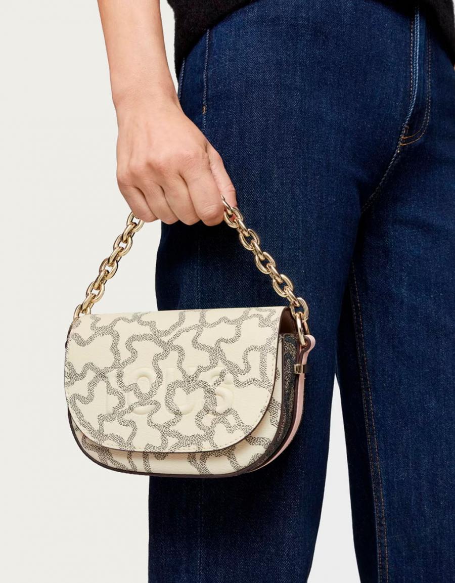 Bag TOUS Kaos Icon Mini Band Medialuna in beige Color