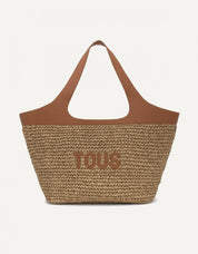 BOLSO TOUS LIRIO RAFIA CAPAZO L en color Beige