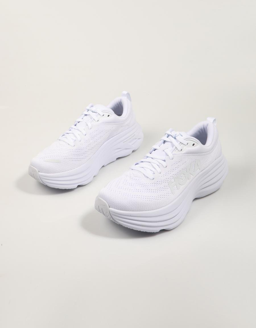 Hoka Bondi 8 chaussures en blanc