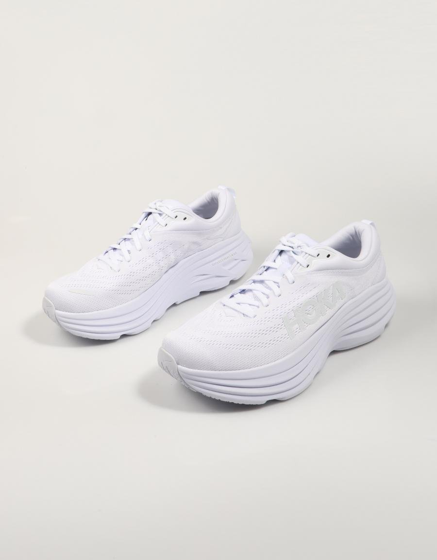 Hoka Bondi 8 chaussures en blanc