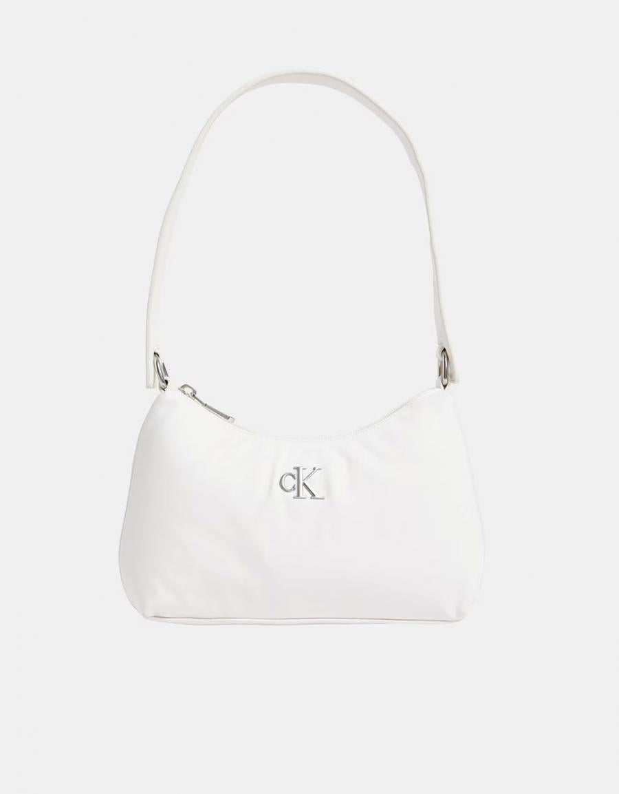 BOLSO CALVIN KLEIN CKJ SLEEK NYLON SLEEK NYLON SHOU en color Blanco
