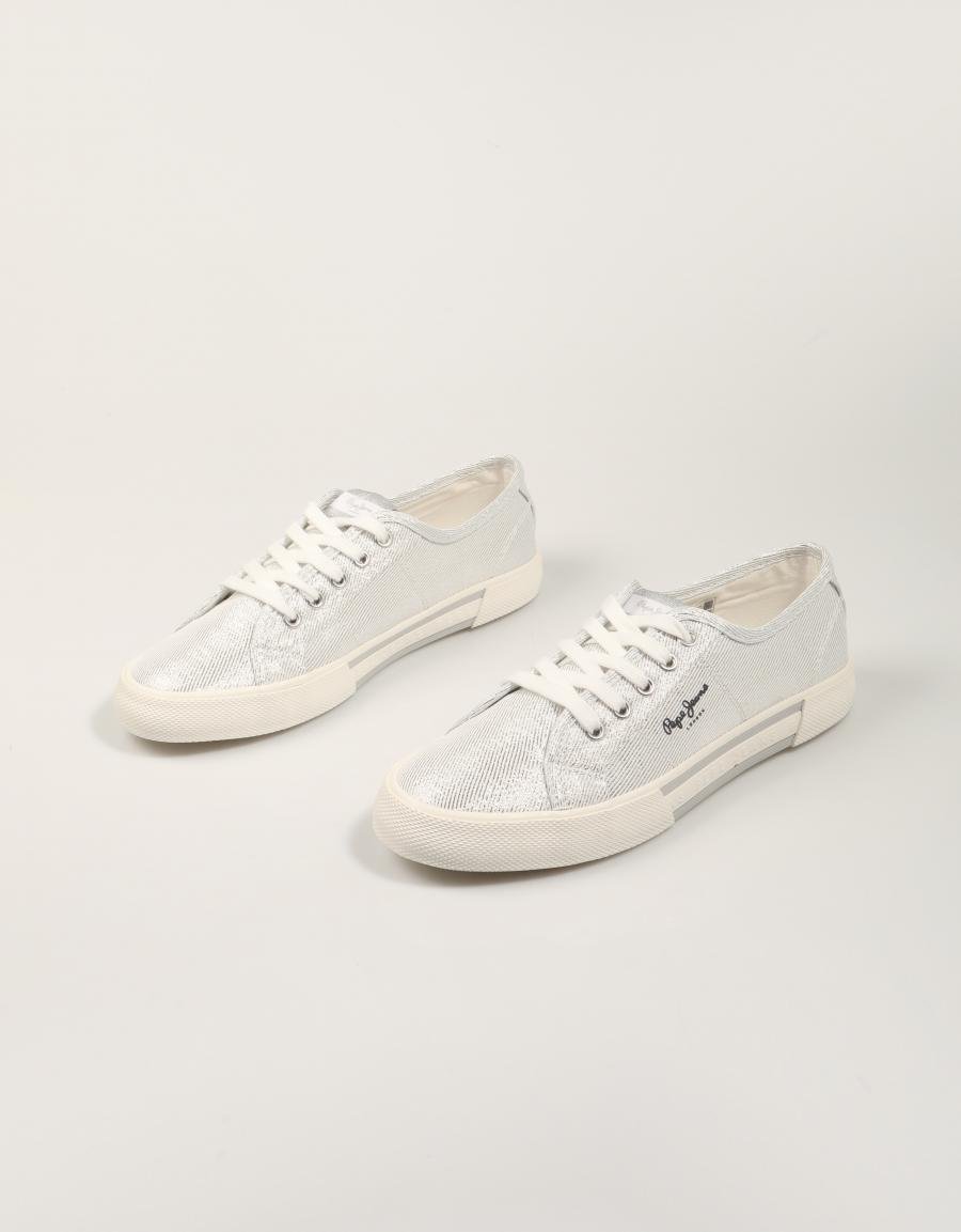 ZAPATILLAS PEPE JEANS BRADY PARTY W en color Plata
