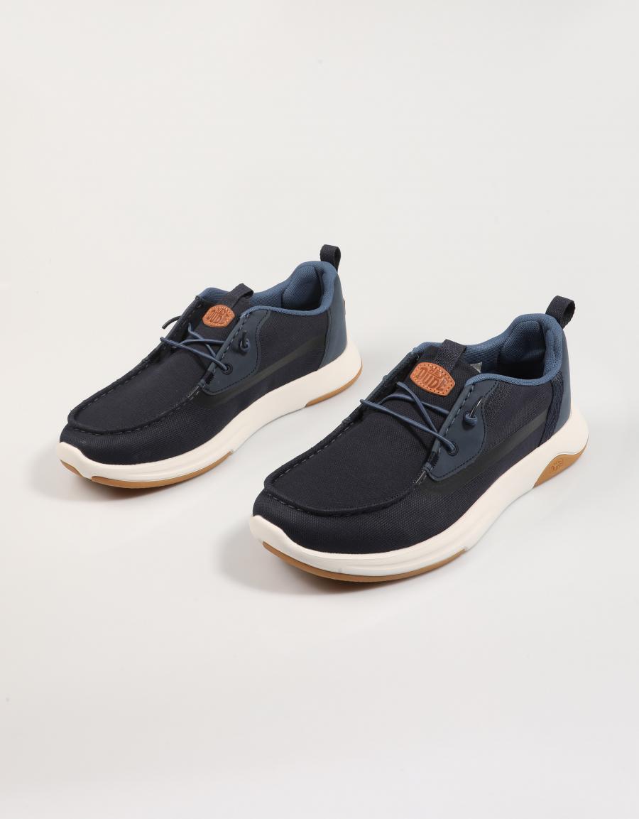 Dude Wally Drift Sneaker in Navy Blue