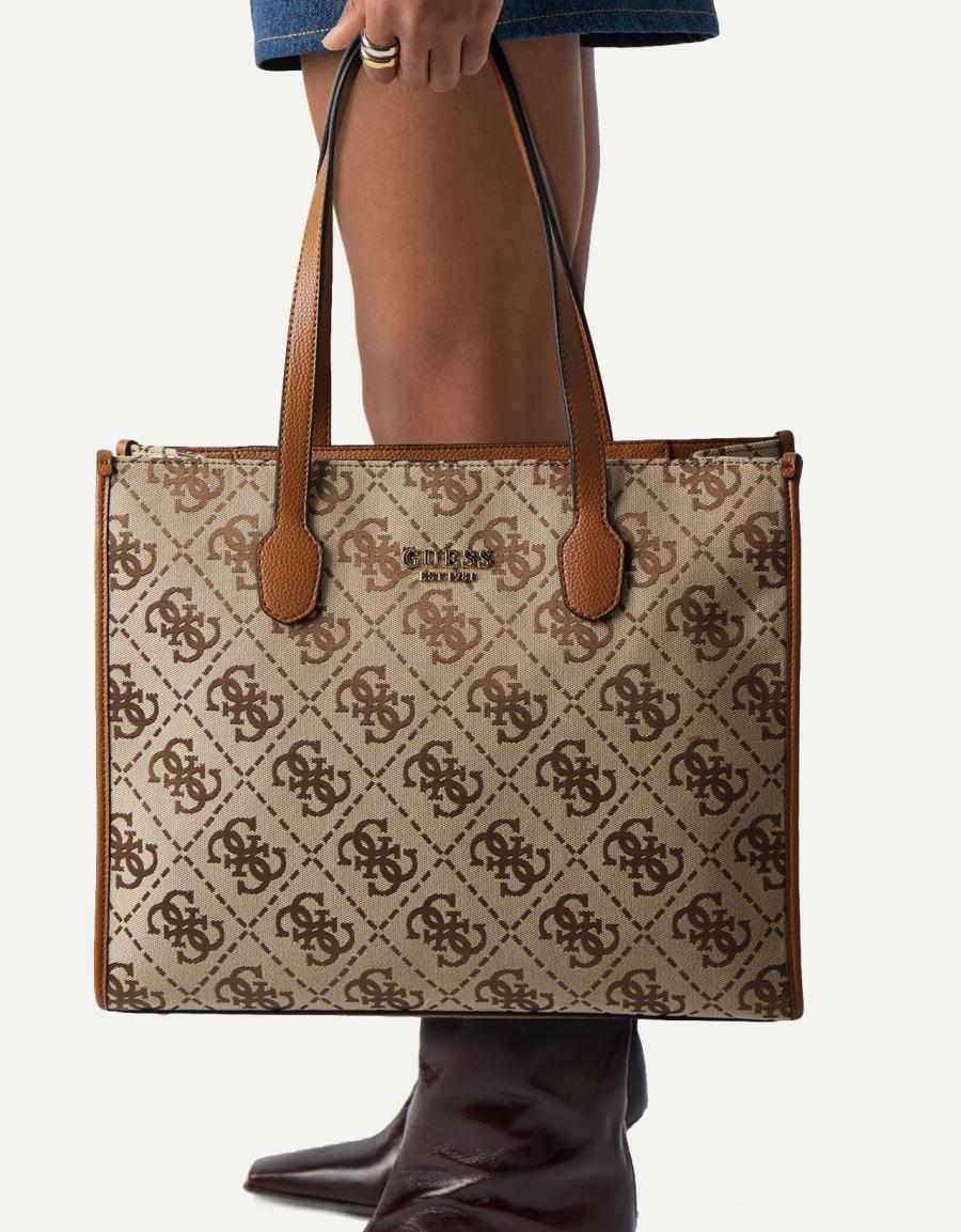 Bolso Guess Sacs Silvana Girlfriend Tote en Color Beige