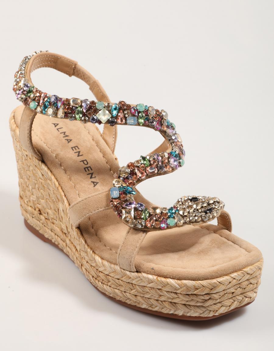 Sandalias 1276 na cor bege cor