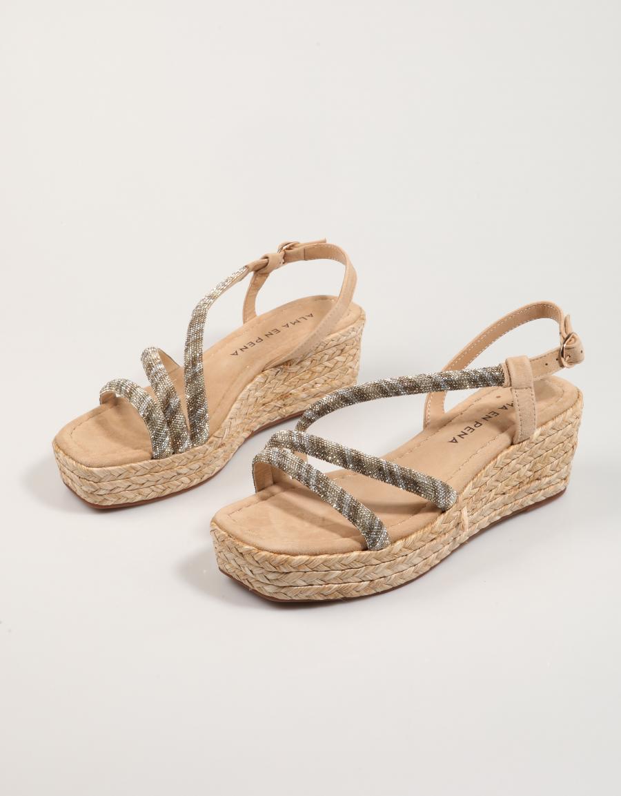 Sandalias 51455 na cor bege