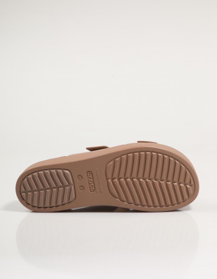 Sandalias Crocs Brookyln Schnalle Low Wdg en Farbe Taupe