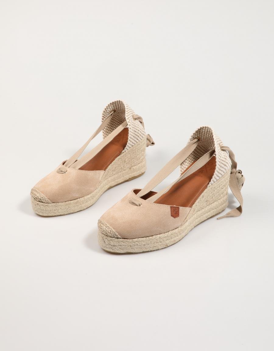 Sandalias pop Klorena serrage em cor bege
