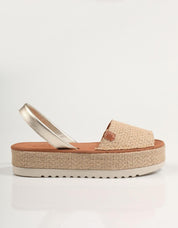 SANDALIAS POPA SAONA FIBRA en color Oro
