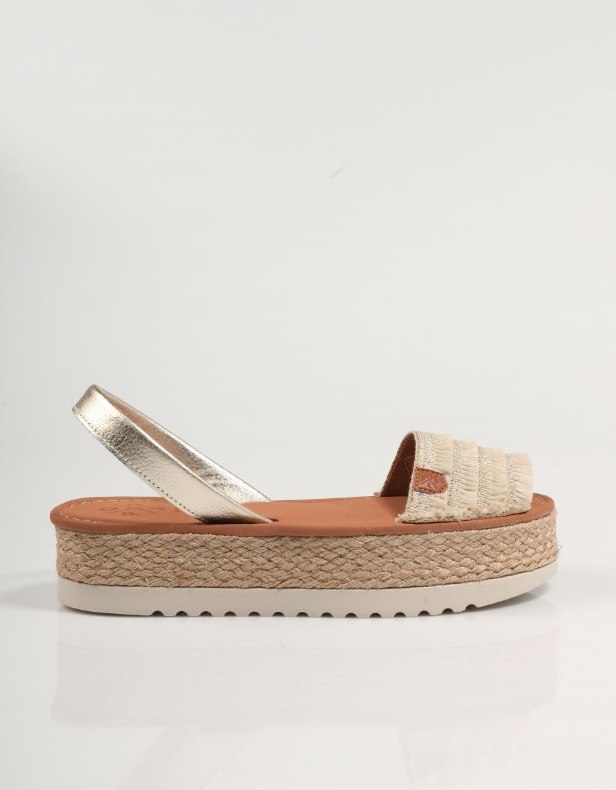 Sandales popa saona franges en beige