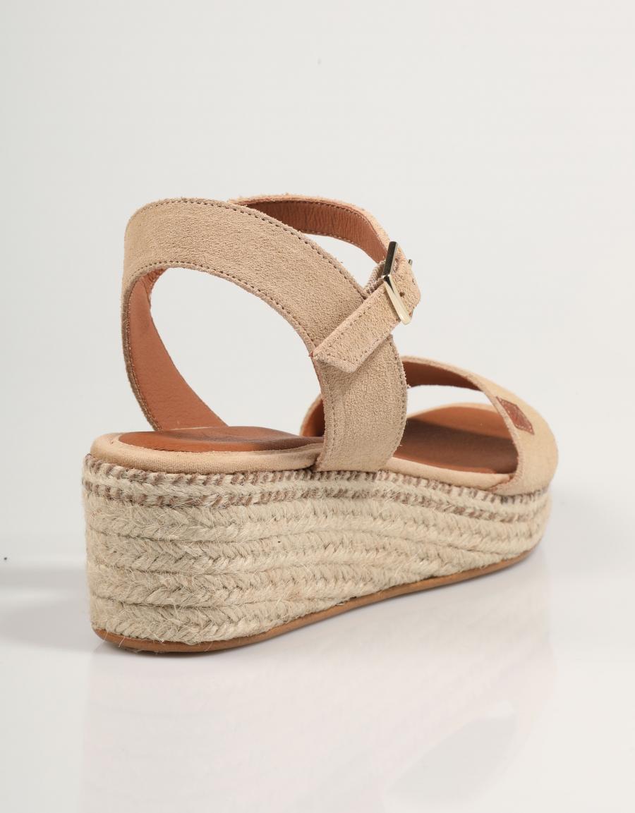 Sandales popante serraje en beige
