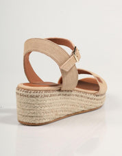 Sandales popante serraje en beige