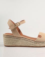 Sandales popante serraje en beige