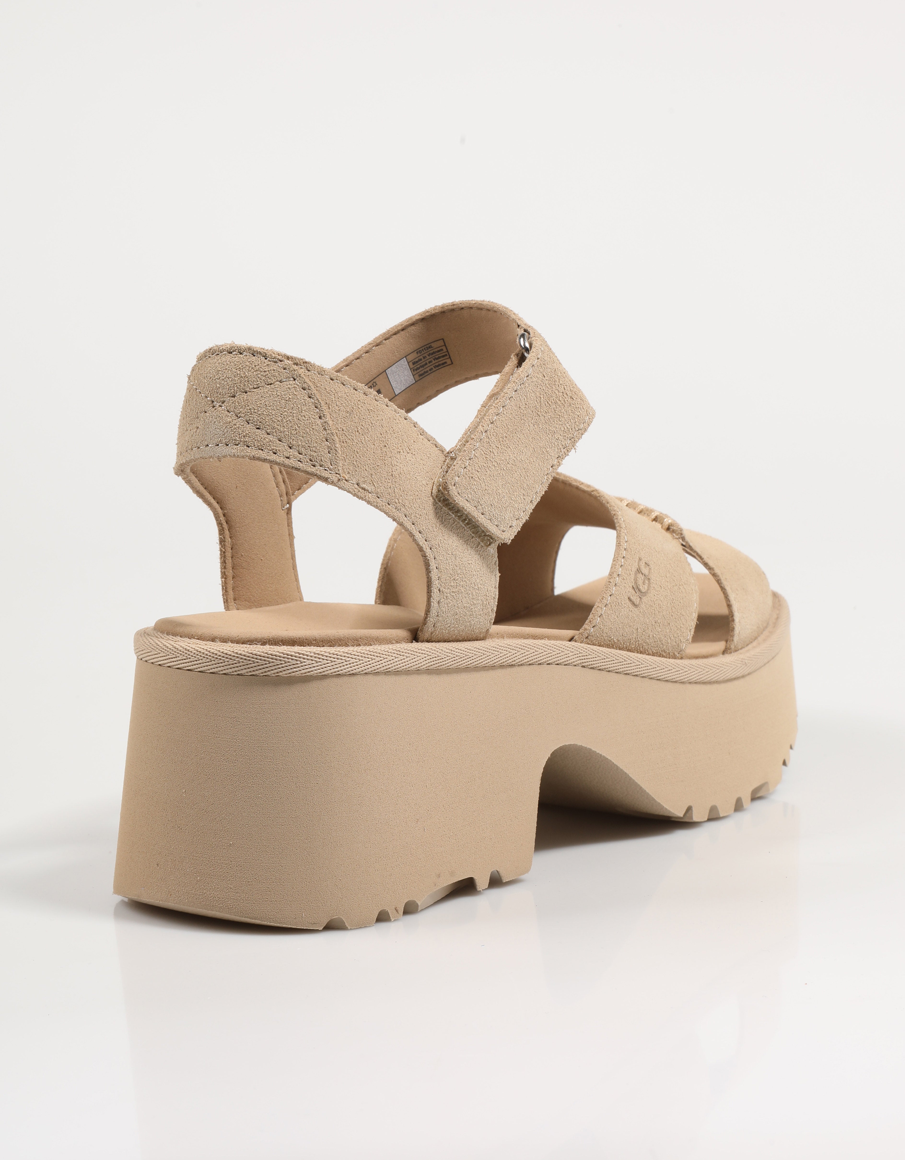 Sandalias ugg w novas alturas tira de tornozelo em cores bege