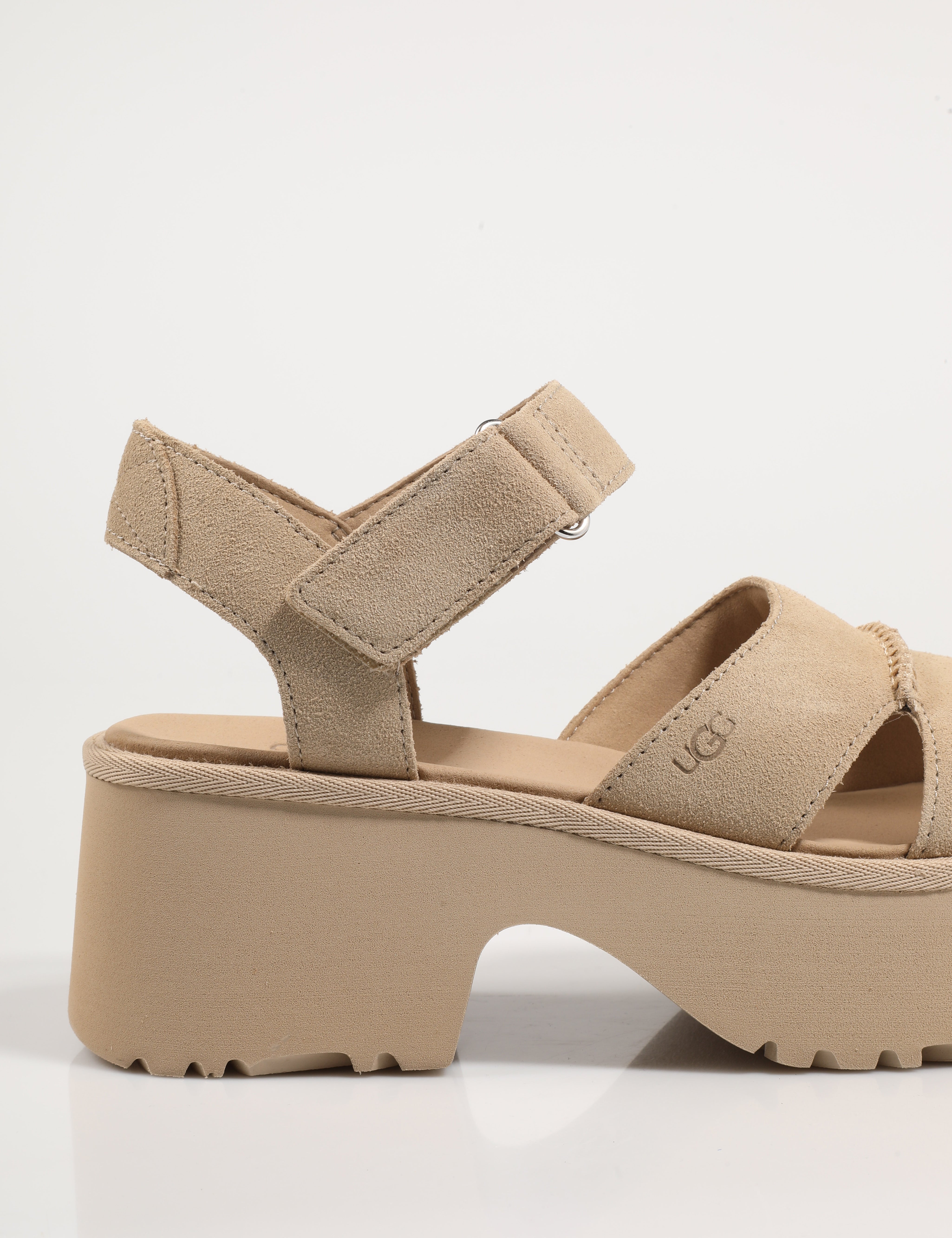 Sandalias ugg w novas alturas tira de tornozelo em cores bege