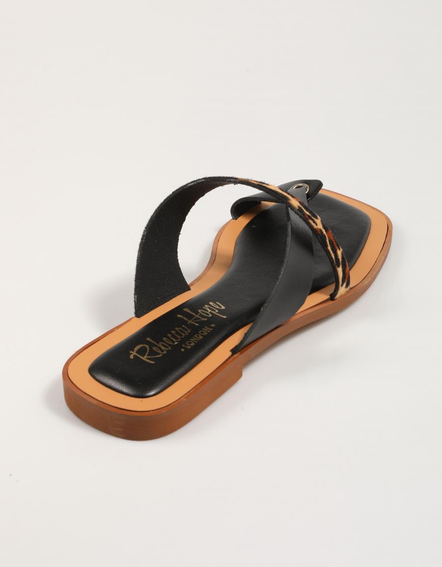 SANDALIAS REBECCA HOPE 1C COIMBRA ADORNO CHAPA DEDO en color Negro