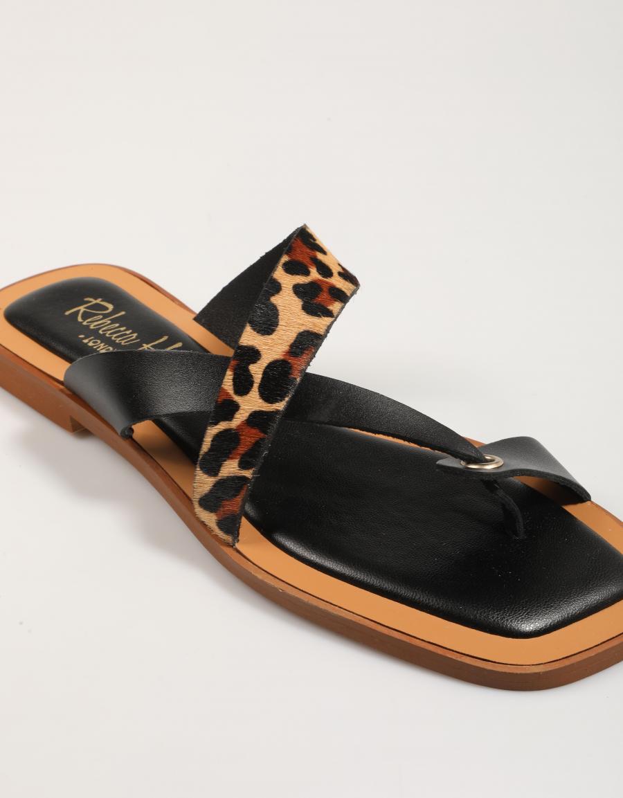 SANDALIAS REBECCA HOPE 1C COIMBRA ADORNO CHAPA DEDO en color Negro