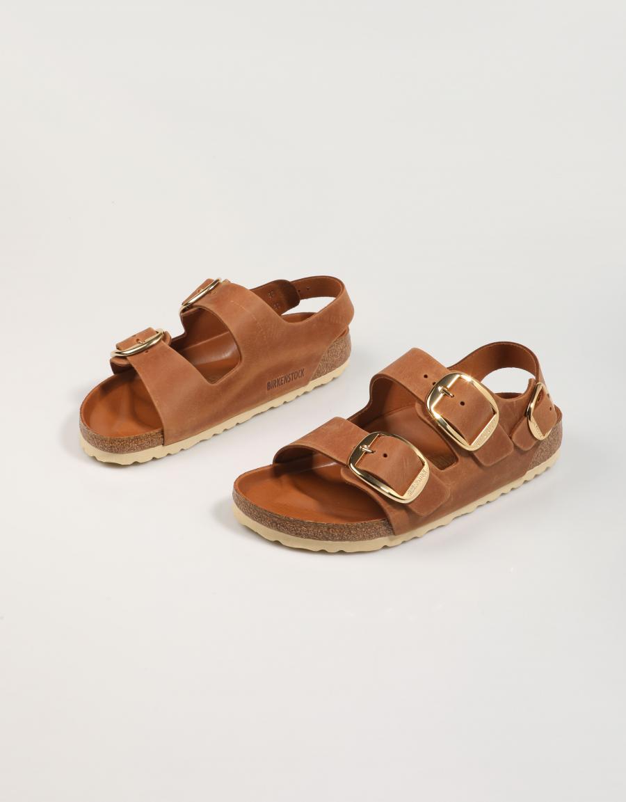 SANDALIAS BIRKENSTOCK MILANO BIG BUCKLE LENA en color Cuero