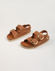 SANDALIAS BIRKENSTOCK MILANO BIG BUCKLE LENA en color Cuero