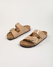 Sandalias Birkenstock Arizona Big Buckle Lenb en Color Beige