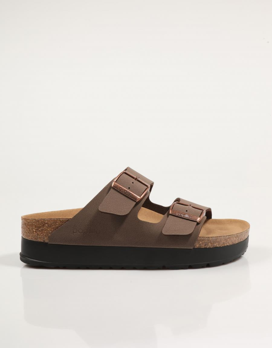 Sandalias Birkenstock Arizonma Flex -Plattform und Farbe Marron