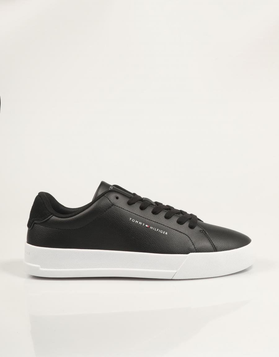 ZAPATILLAS TOMMY HILFIGER COURT LTH DETAIL ESS FM0FM05367 en color Negro