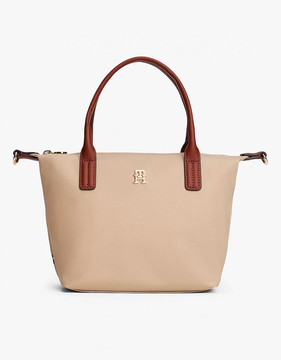 NECESER TOMMY HILFIGER POPETTE MINI TOTE en color Beige
