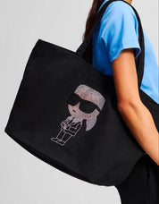 BOLSO KARL LAGERFELD IKON RHINESTONE SHOPPER en color Negro
