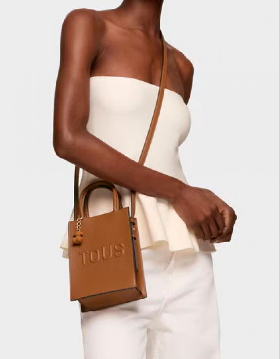 BOLSO TOUS BRENDA BOLSO MINI CUBE en color Cuero