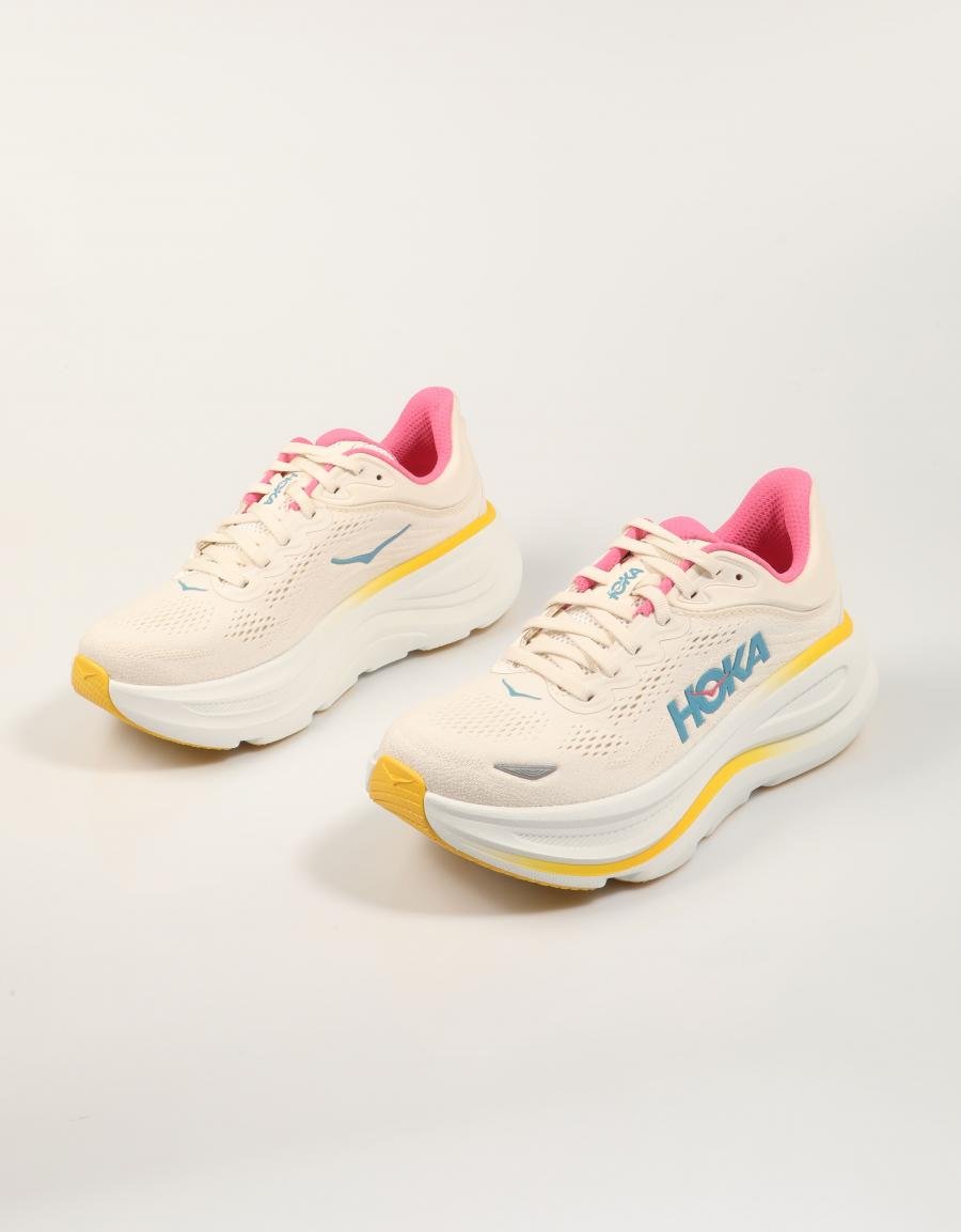 ZAPATILLAS HOKA BONDI 9 WOMAN en color Beige