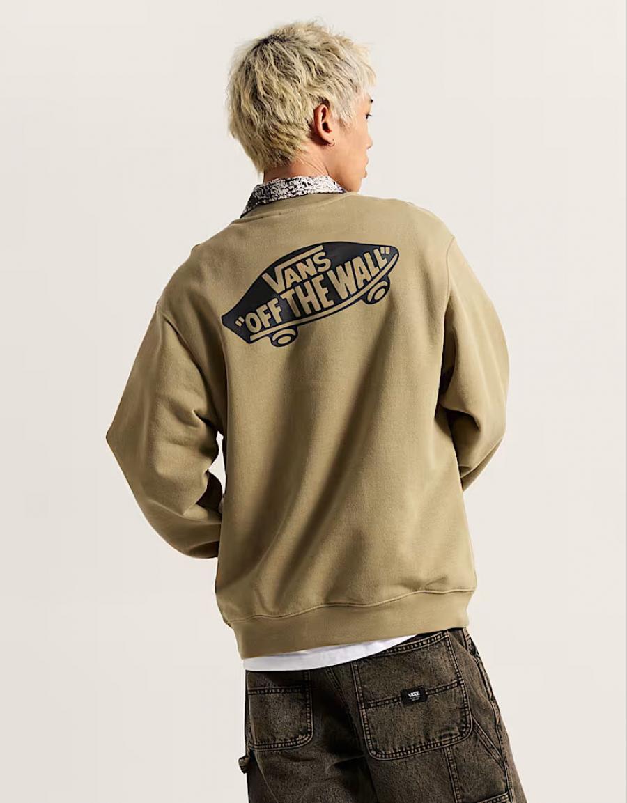 SUDADERA VANS STYLE 76 LOOSE FT CREW en color Kaki