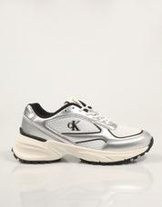 ZAPATILLAS CALVIN KLEIN HIKE RUNNER LACEUP MESH MIX MET en color Blanco