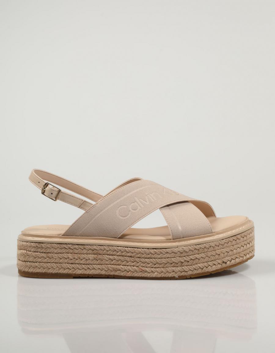 ESPARDEÑAS CALVIN KLEIN FLATFORM WEDGE SNDL HE en color Beige