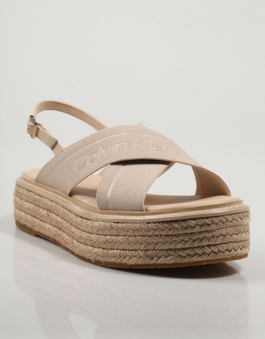 ESPARDEÑAS CALVIN KLEIN FLATFORM WEDGE SNDL HE en color Beige