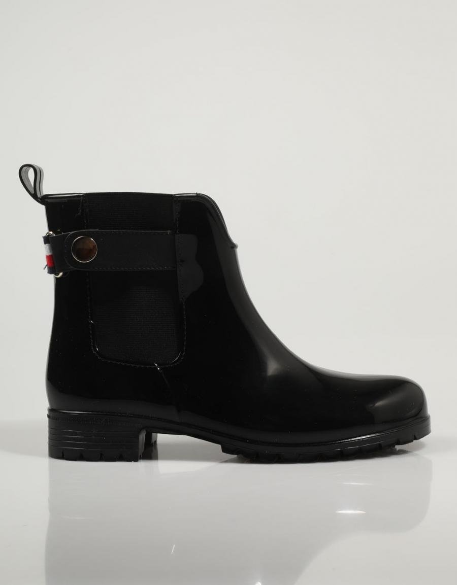 BOTINES TOMMY HILFIGER ANKLE RAINBOOT WITH METAL DETAIL