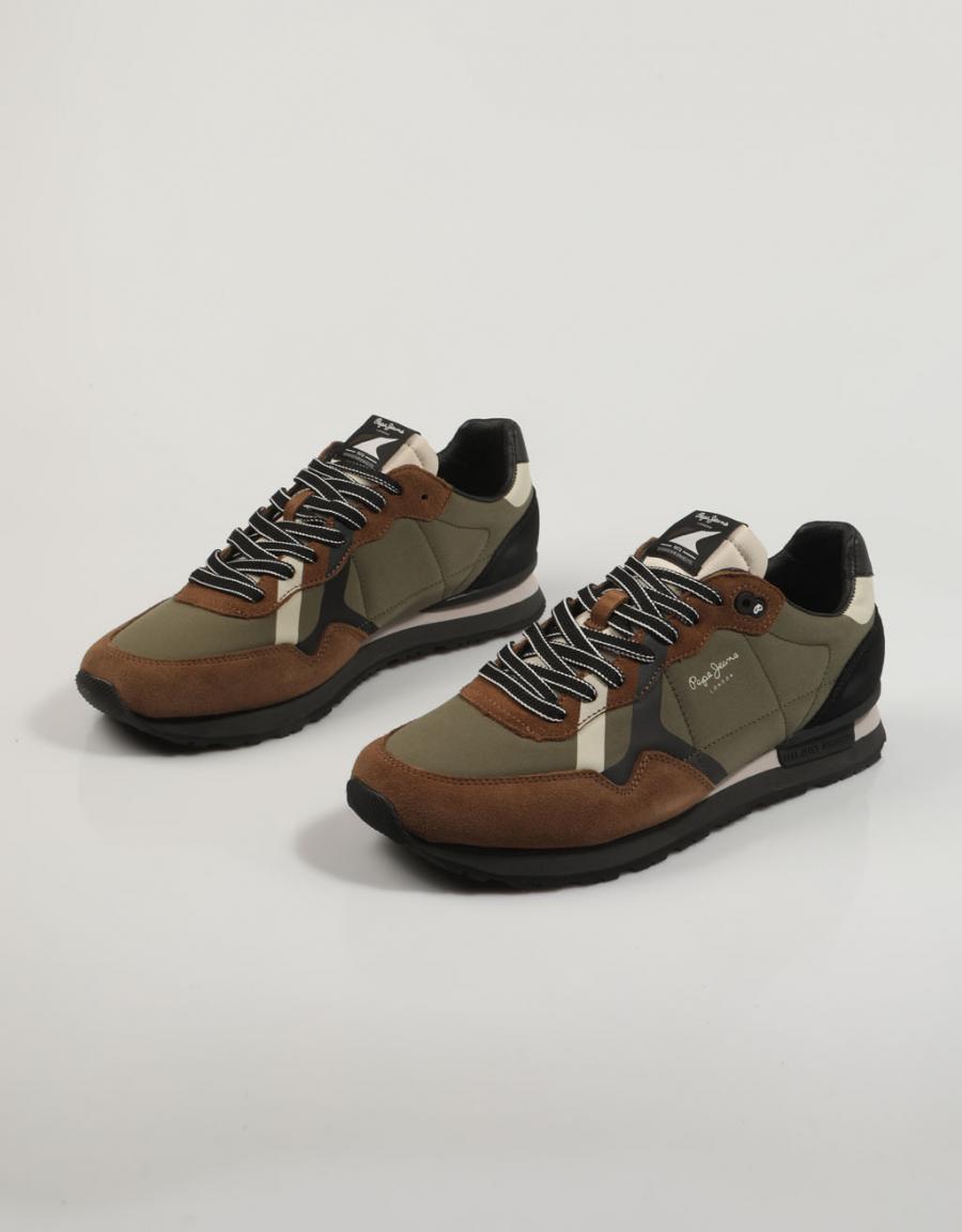 ZAPATILLAS PEPE JEANS BRIT PRINT M  PMS30984 en color Kaki