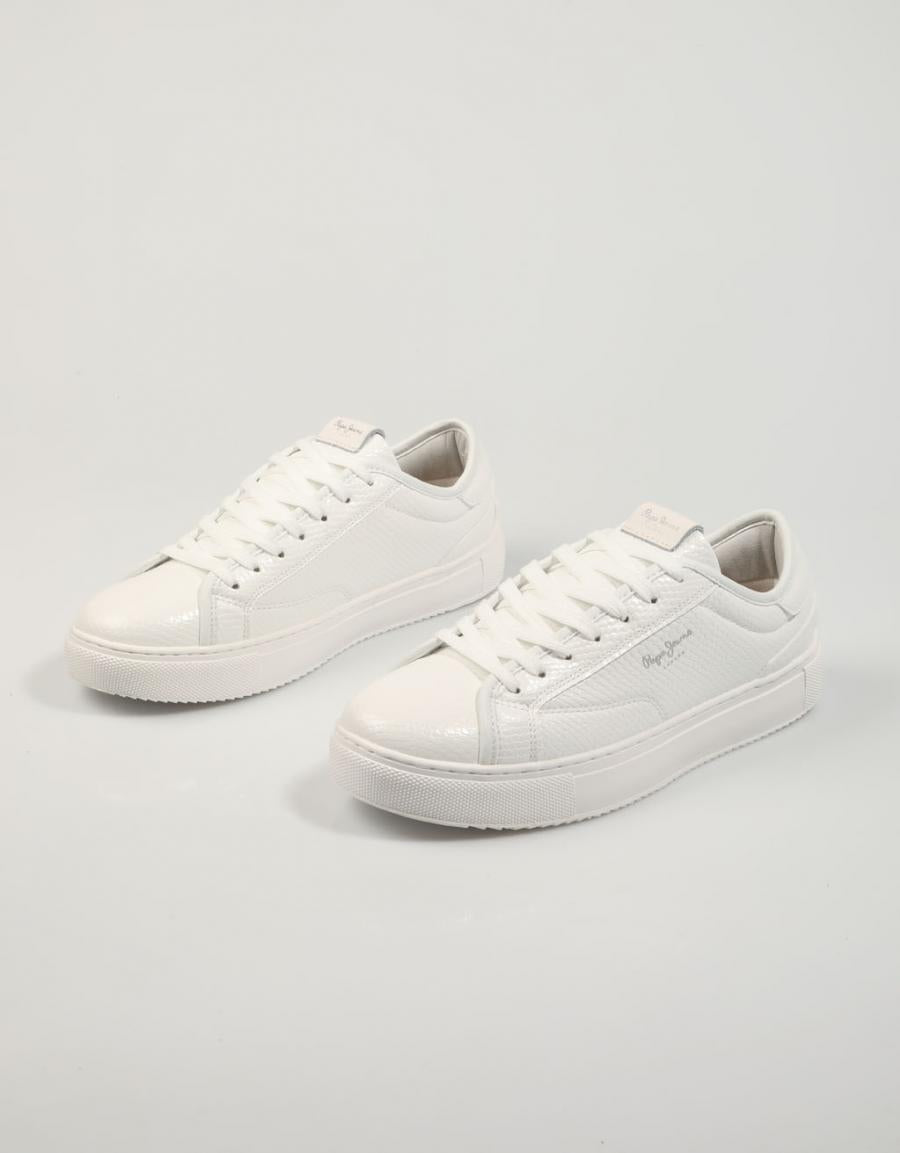 ZAPATILLAS PEPE JEANS ADAMS SNAKY PLS31539 en color Blanco
