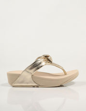 SANDALIAS FITFLOP W LULU PADDED KNOT METALLIC LEA