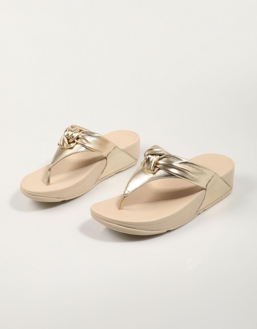 SANDALIAS FITFLOP W LULU PADDED KNOT METALLIC LEA