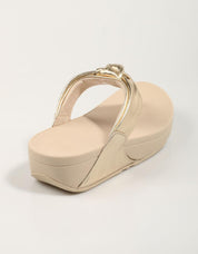 SANDALIAS FITFLOP W LULU PADDED KNOT METALLIC LEA