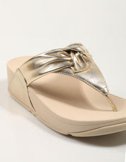 SANDALIAS FITFLOP W LULU PADDED KNOT METALLIC LEA