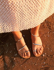 SANDALIAS NICOLAS LAINAS 963 T en color Platino